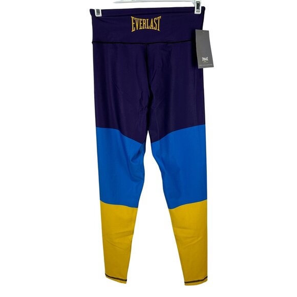Everlast Womens Colorblock Leggings Small Polyester/Spandex Purple/Blue/Yellow - Picture 6 of 7